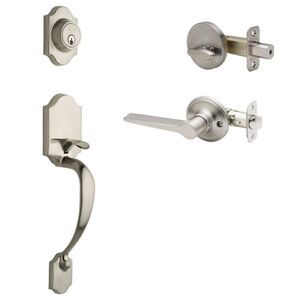Copper Creek Heritage Front Entrance Door Handle set in Satin Stainless